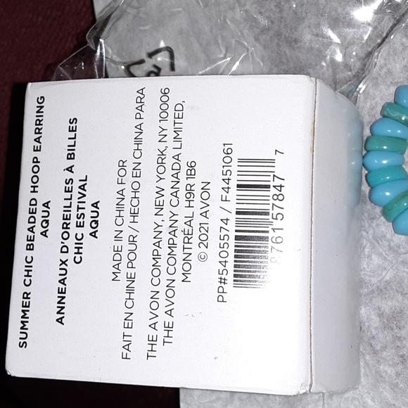 Avon Aqua Beads 1" Hoops $10 - Picture 8 of 9